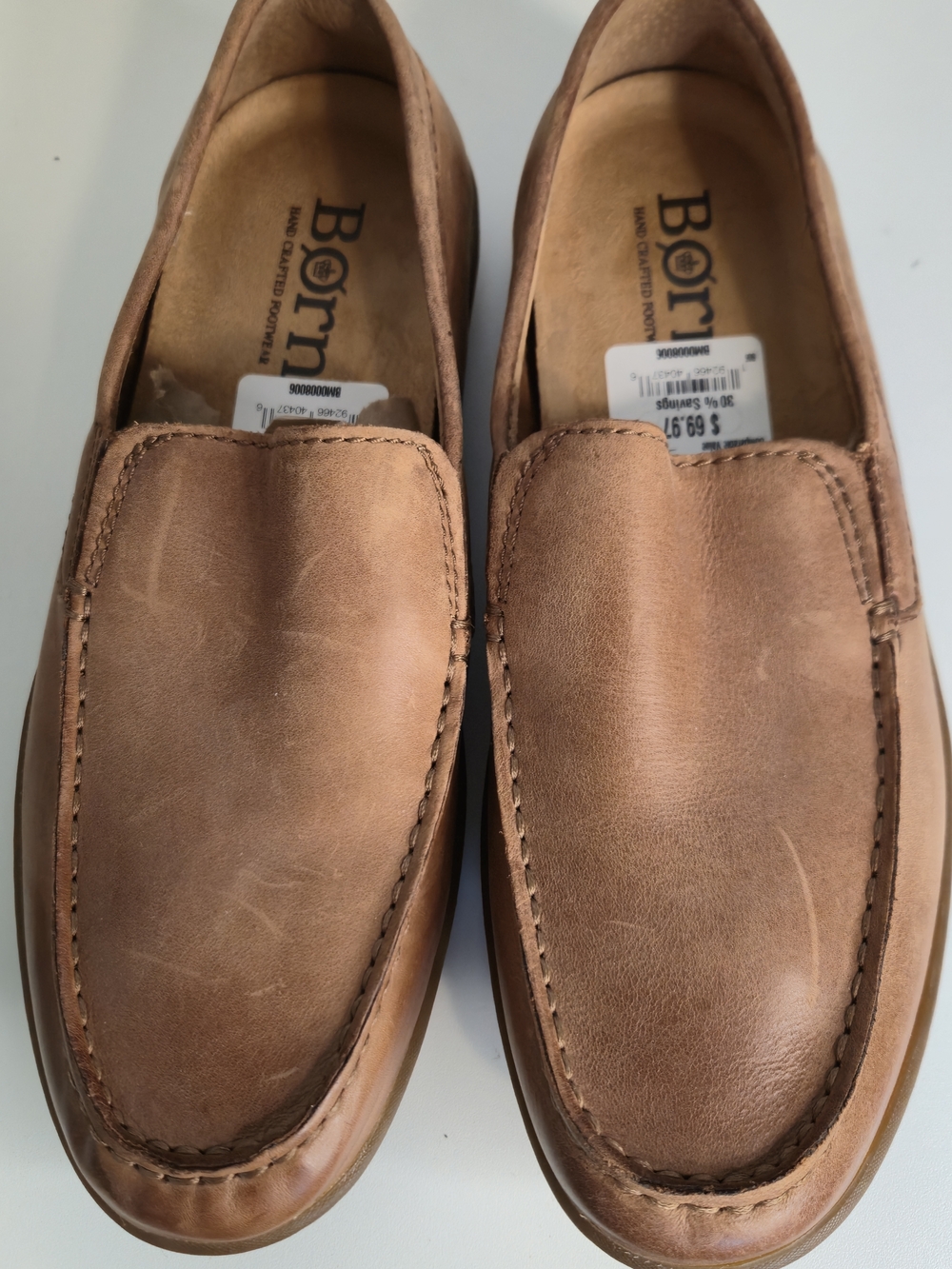 Born Shoes Loafers Slip-Ons Men's Sz 8 Brown Leather Upper Casual Driving Shoe